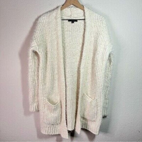 Cyrus cream color eyelash knit open front cardigan size large‎ - Picture 1 of 5
